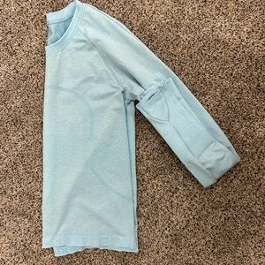 Light blue long sleeve lululemon top